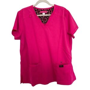 Betsey Johnson Freesia Scrub Top in Flamingo